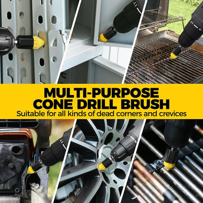 Holikme 6pcs Drill Brush Multi-Purpose & Grout Head,Crevice Cleaning Brush | 3/4”W Drill Brush Attachment Set, Corner Brush, Detailing Brushes for Home/Kitchen/Bathroom/Grout/Tile/Shower/Tub