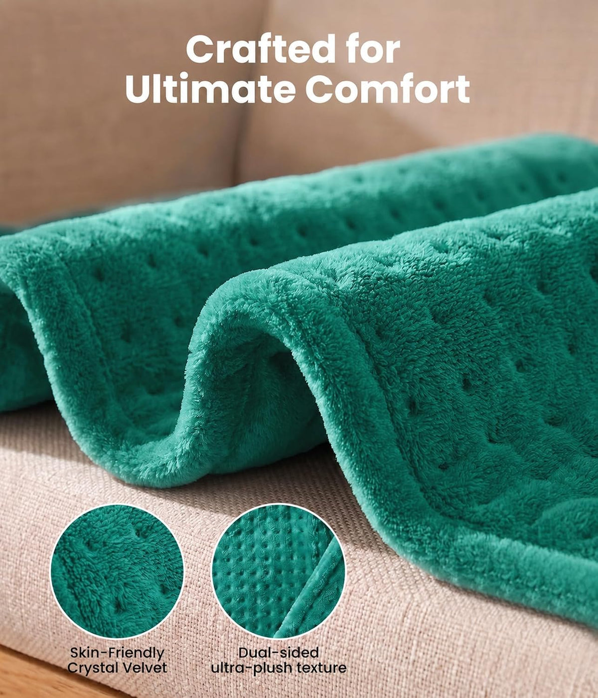 Electric Heating Pad for Back, Cramps, Shoulder, Moist & Dry Heat, 12"x24"