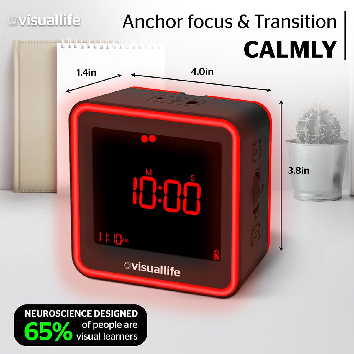 Visual Life Timer for Kids, Adults, ADHD, Autism & Dyslexia - New Timed Color Cues Anchor Focus, Track Progress & Guide Transitions - for Home, Teacher Classrooms, Homeschool, Business & Groups