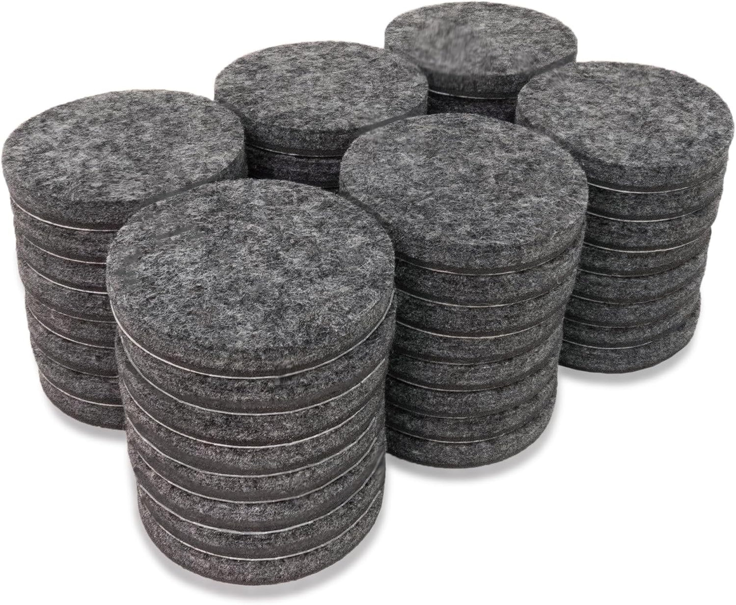 SoftTouch Assorted Size Round Mini Self-Stick Furniture Slider Felt Pads for Hard Surfaces, Noise-Reducing Adhesive Furniture Moving Pads for Beds, Sofas, Dressers, 46-Count, Brown