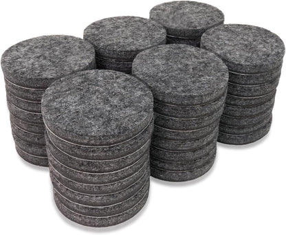 SoftTouch Assorted Size Round Mini Self-Stick Furniture Slider Felt Pads for Hard Surfaces, Noise-Reducing Adhesive Furniture Moving Pads for Beds, Sofas, Dressers, 46-Count, Brown