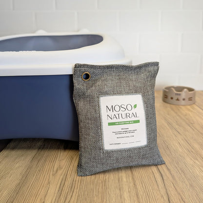 Moso Natural Air Purifying Bag 200g (4 Pack) Premium Charcoal Odor Absorber, Car Odor Eliminator & Closet Deodorizer for Home & Pet, Lasts 2 Years, Unscented Bamboo Charcoal Bags, HGTV Editors' Pick