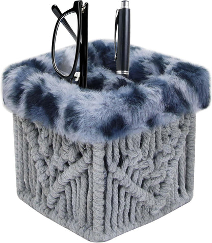 Plush Lined Glasses Eyeglass Holder Stand for Nightstand | Anti-scratch Glasses Stand Case,Cotton Rope Eyeglasses Holder, Storage Organizer for Office Desk
