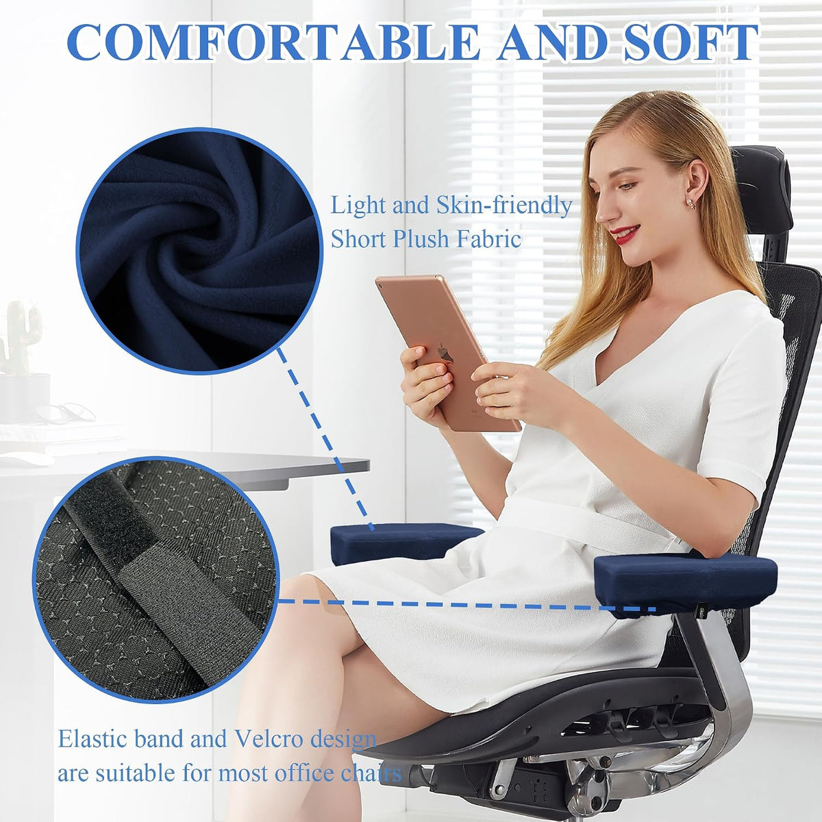SPRING SEAON Office Chair Arm Pads Desk Chair Arm Covers Soft Elbow Cushion