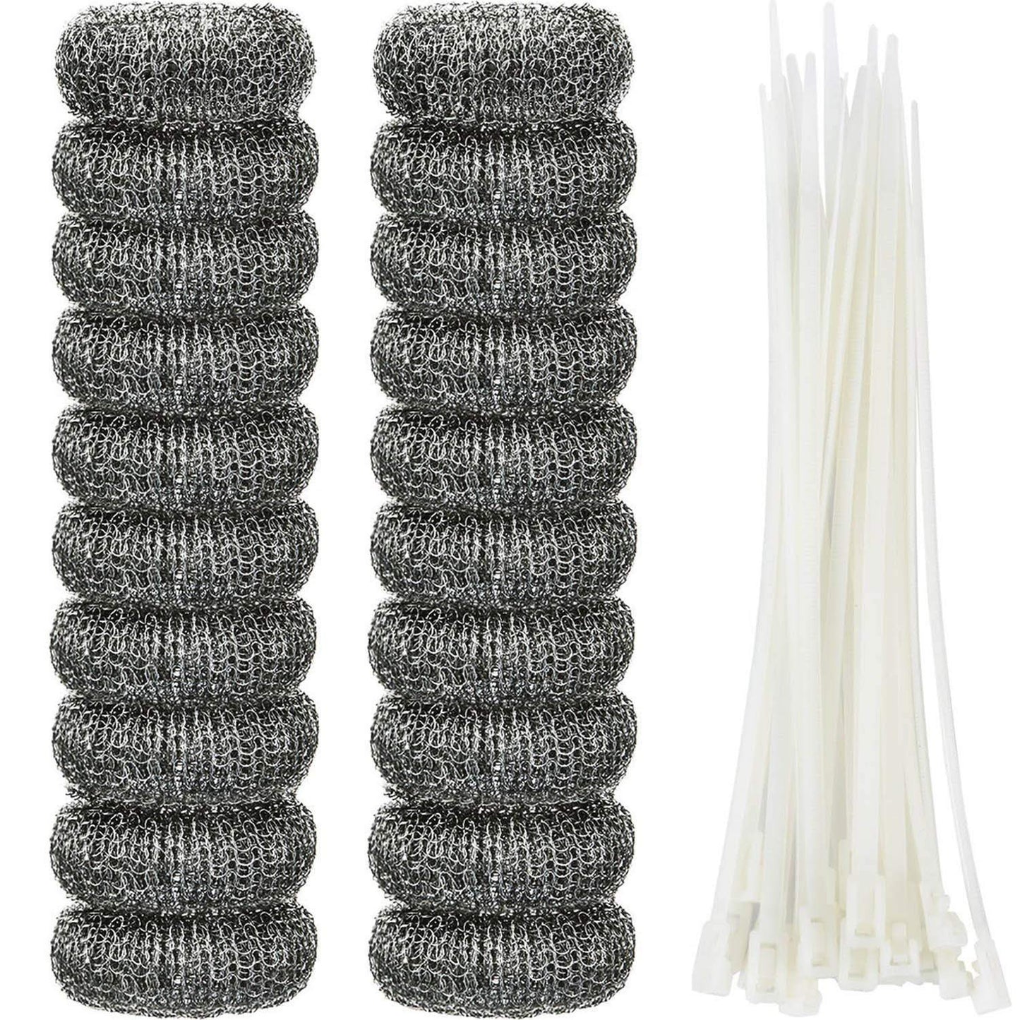Shappy 20 Pieces Lint Traps Washing Machine Drain Hose Filter Stainless Steel Snare Laundry Mesh Washing Machine Lint Trap Catcher with 20 Pcs Pieces Cable Ties
