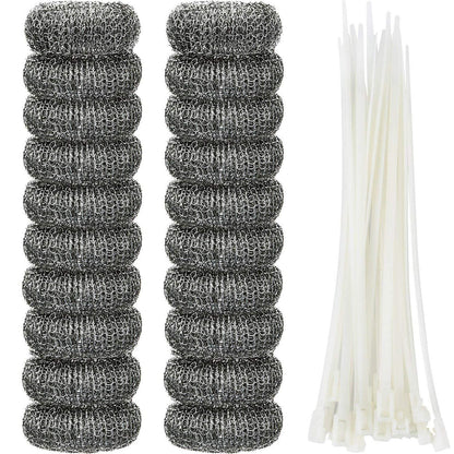 Shappy 20 Pieces Lint Traps Washing Machine Drain Hose Filter Stainless Steel Snare Laundry Mesh Washing Machine Lint Trap Catcher with 20 Pcs Pieces Cable Ties