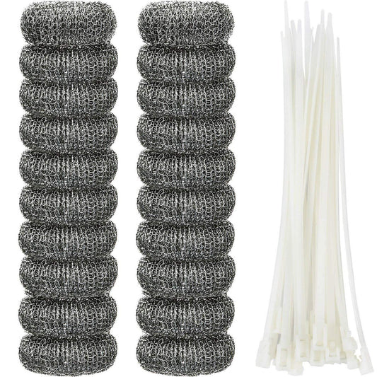 Shappy 20 Pieces Lint Traps Washing Machine Drain Hose Filter Stainless Steel Snare Laundry Mesh Washing Machine Lint Trap Catcher with 20 Pcs Pieces Cable Ties