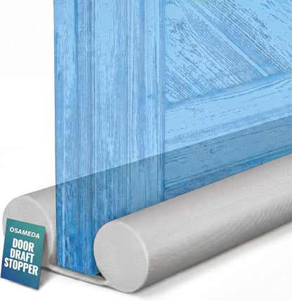 Under Door Draft Stopper - Door Sweep Gap Filler Seal 36 Inch Black | Adjustable Fit Most Doors, Machine Washable Fabric, Quick Setup, Noise Blocker, Draft Seal, Dust Insect Block, Energy Saving