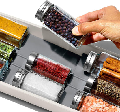 OXO Good Grips Kitchen, Compact Spice Drawer Organizer, White