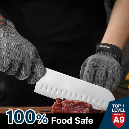 Schwer SlicePro ANSI A9 Cut Resistant Glove PR1706, Stainless Steel Mesh Metal Glove, Food Grade for Kitchen Cooking, Butcher Meat Cutting, Oyster Shucking, Mandoline, Fishing, (M, 1 PCS)
