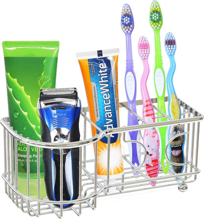 Simple Houseware Multi-Functional 6 Slots Toothbrush Holder, Bronze