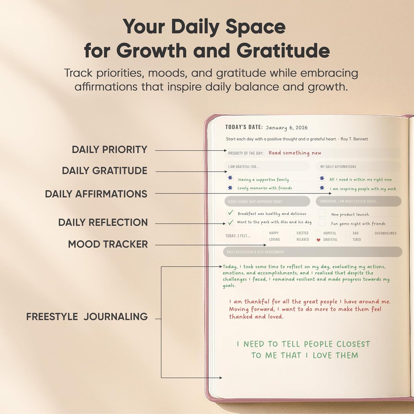 Best Daily Journal for Men & Women - Gratitude, Manifestation & Guided Journal with Prompts for Personal Growth (A5, Blue) - PRODUCTIVITY STORE