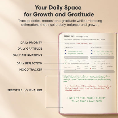 Best Daily Journal for Men & Women - Gratitude, Manifestation & Guided Journal with Prompts for Personal Growth (A5, Blue) - PRODUCTIVITY STORE