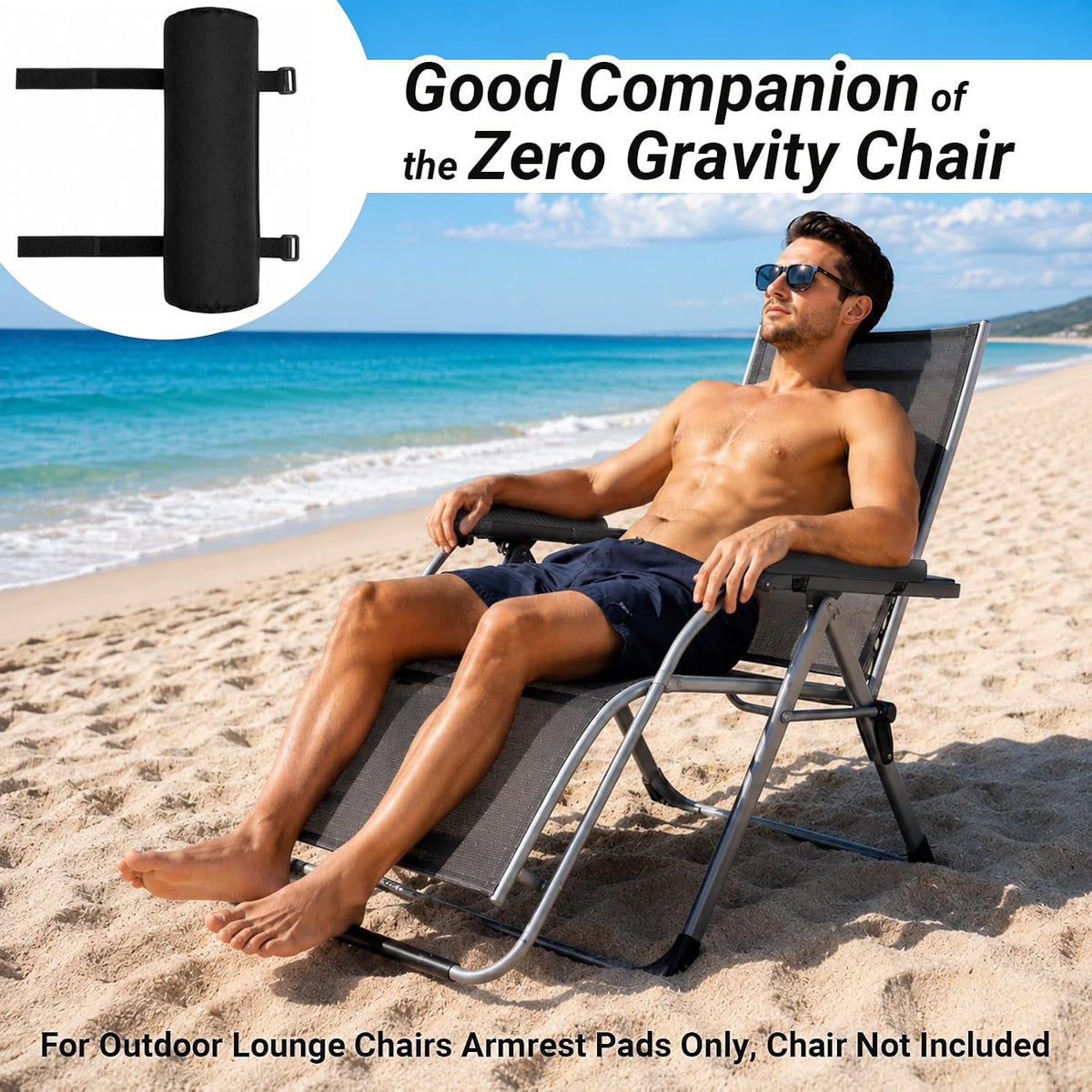 14.3 Inch Armrest Pads for Zero Gravity Chair,2 Pack