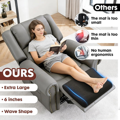 B Shape Corduroy Recliner Foot Pillow, Foam Extra Large Foot Rest Cushion with Adjustable Straps, Suitable for Bed Chair Sofa Headrest Back Lumbar Leg Support Pillow (Light Brown)