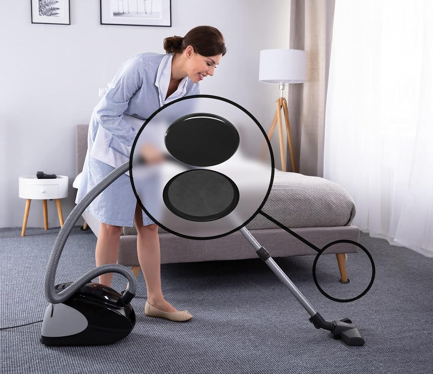 Slipstick GorillaSliders Premium Furniture Sliders for All Floor Surfaces (16 Piece Moving Kit) Reusable 3.5” Round Furniture Movers for Sliding Furniture on Hardwood & Carpet, Black, CB13-1-16