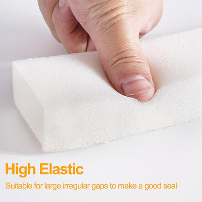 High Density Foam Tape Air Conditioner Window Seal, 1x1 Inch Thick Foam Stripe with Adhesive for Window AC Insulation, Weather Stripping for Doors and Windows Insulation, AC Foam Tape, White