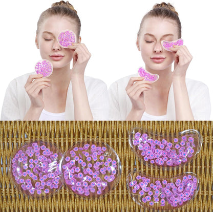 4PCS Gel Eye Ice Pack Set Reusable, Cold and Hot Compress for Eyes, Ice Pack for Eyes, Cooling Eye Pads for Eye Strain, Swelling, Redness, Dark Circles, Puffy Eyes, and Eye Recovery Surgery.