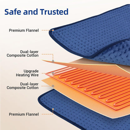 Comfytemp Extra Large Heating Pad for Back & Period, 33''x 17'' King Size FSA Eligible Pack, Birthday Gifts for Women Men Mom Dad, HSA Electric XL Heat Wrap for Body/Shoulder/Neck/Knee, Washable, Blue