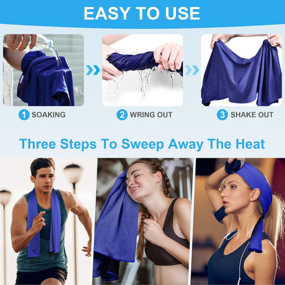 4 Pack Cooling Towels for Neck and Face(40"x12"), Cooling Neck Wraps, Ice Towel for Hot Weather, Soft Breathable Gym Towel, Cool Towel for Workout, Camping, Yoga, Sport, Running