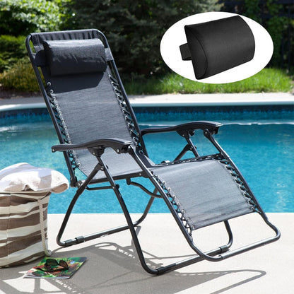 Zero Gravity Chair Set of 2 Replacement Pillow Headrest with Elastic Band, Universal Soft Removable Padded Cushion Head Pillow for Zero Gravity Lounge Chair, Folding Patio Lawn Recliner Chairs, Blue