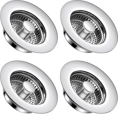 TGOSOMT Kitchen Sink Drain Strainer Stopper, Anti-Clog & Quick Drain | 3-IN-1 Design, Stainless Steel 304, Removable Strainer Basket, Corrosion & Scratch Resistant, Fits US Standard 3-1/2" Drain