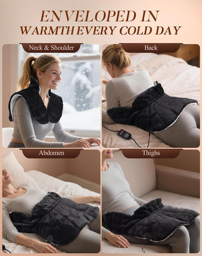UTK Weighted Heating Pad for Neck Shoulder and Back Pain, 30s Fast Heat