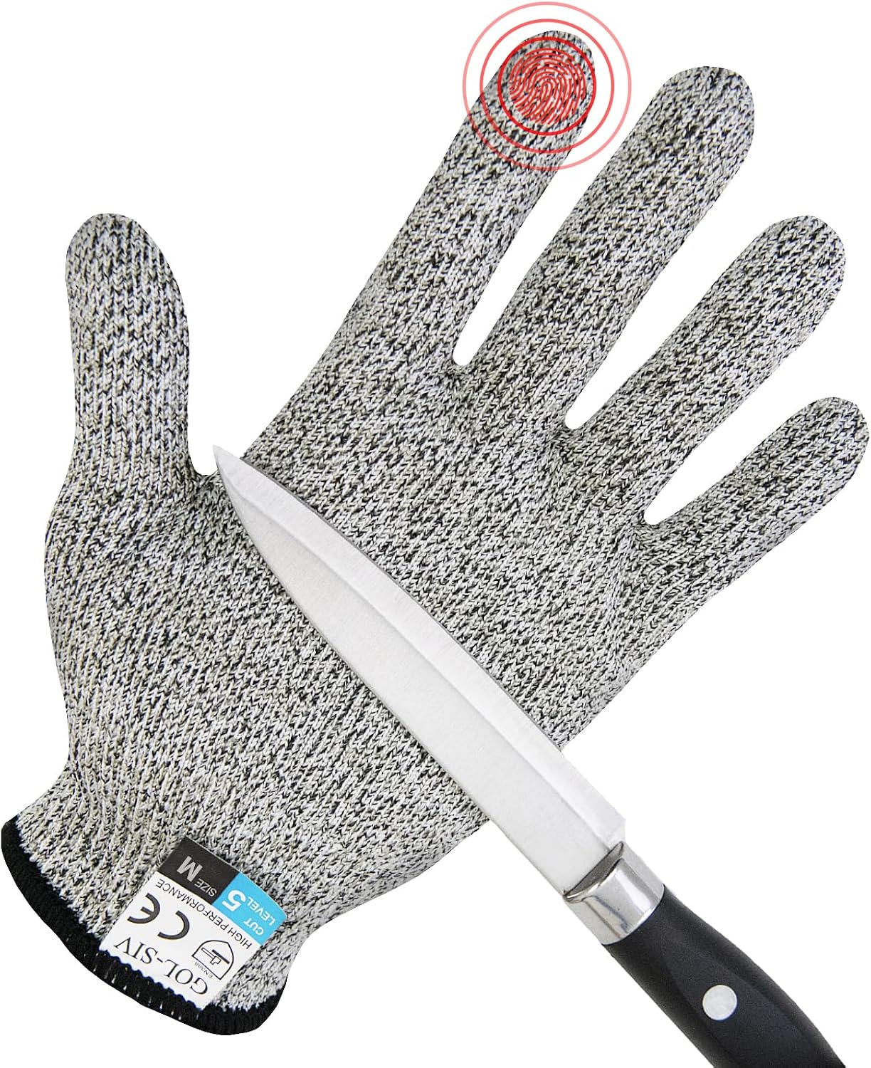 A5 Cut Resistant Gloves, Level 5 Protection, Safety Work Gloves for Kitchen Cutting, Oyster Shucking, Wood Carving, Meat Cutting, Fish Handling, Pink, XL