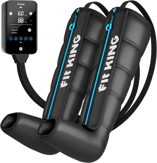 FIT KING Air Compression Recovery System, Cordless 5-Zone Leg Massager