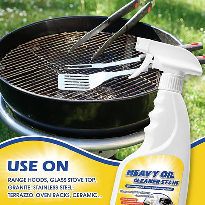Heavy Oil Cleaner Stain, Multi-Purpose Cleane- 500ml Effective Multi-Purpose Cleaner, Heavy Oil Cleane with Spray Nozzle Spray & Towel for Kitchen, Household, Oven, Stove, Range Hood, Sink