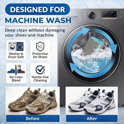 Shoe Washing Machine Bag Laundry Shoe Bag for Washer and Dryer, 2pc Reusable Shoe Cleaning Bag for Sneakers with Secure Locking Zipper