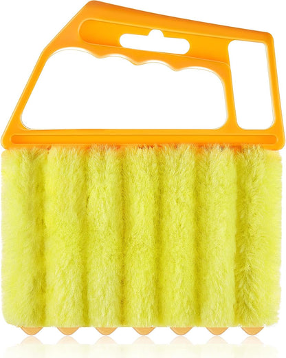Geiserailie 2 Pcs Window Venetian Blind Cleaner Duster Tool Washable 7 Fingers Dusting Cleaner and Air Vent Shutter Brush Blinds Air Conditioner Fan Duster Dirt Housekeeping Tool (2 Color)