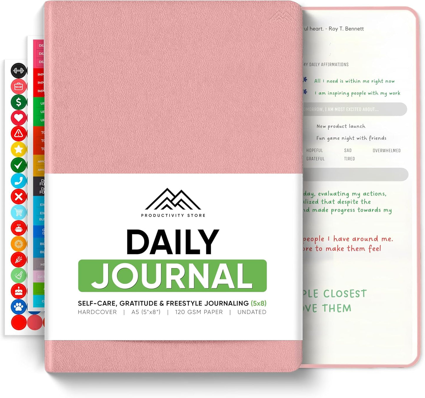 Best Daily Journal for Men & Women - Gratitude, Manifestation & Guided Journal with Prompts for Personal Growth (A5, Blue) - PRODUCTIVITY STORE