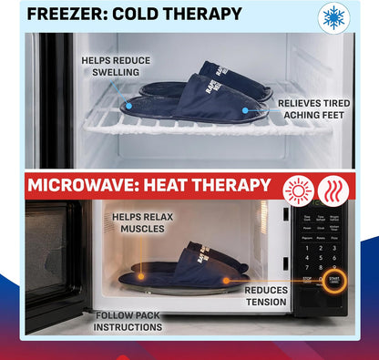 Rapid Relief Foot Ice Pack Slippers, 1 Pair for Feet & Toe Pain Relief