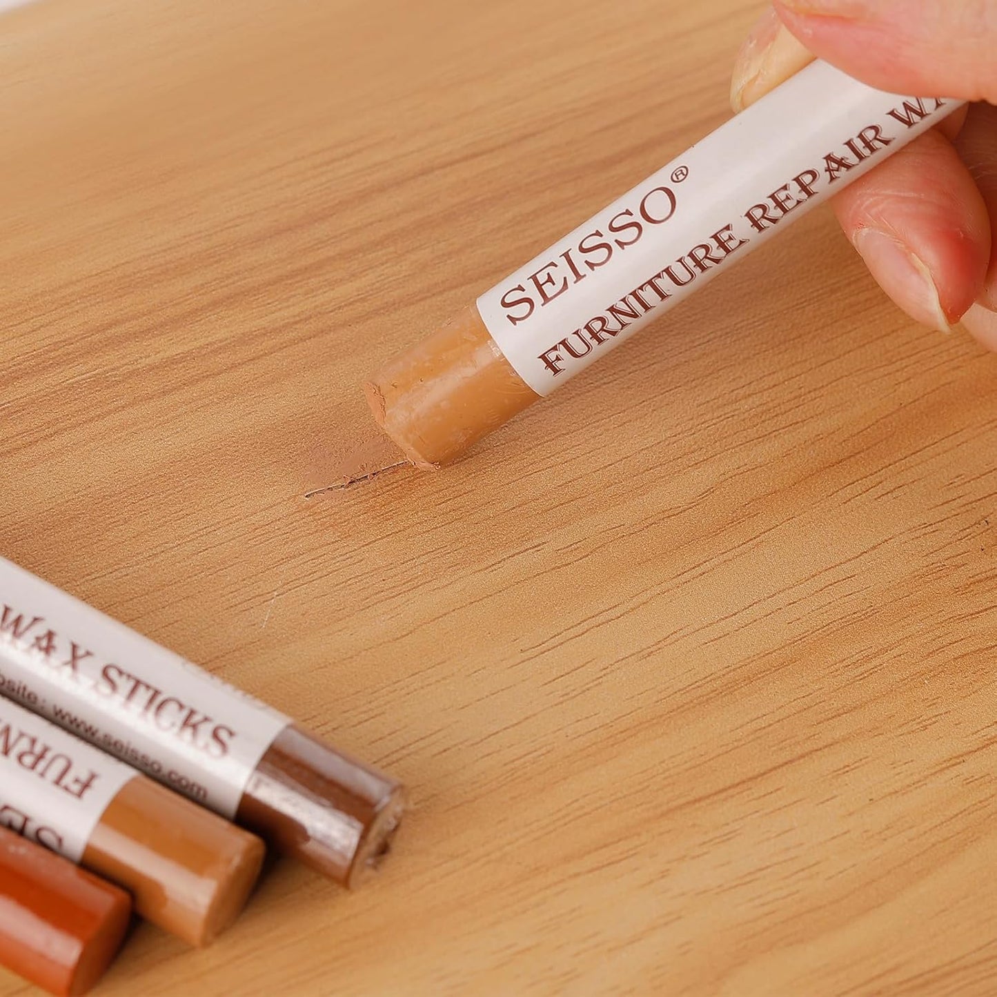 Furniture Repair kit, Wood Scratch Cover Markers*6 and Wax Filler Sticks*6 with Sharpener- 13Pack, Furniture Markers Touch Up Kit for Cover Ups Wooden Floors, Tables, Desks, Carpenters, Stains, Holes
