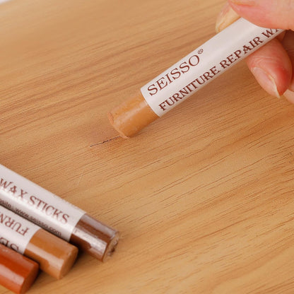 Furniture Repair kit, Wood Scratch Cover Markers*6 and Wax Filler Sticks*6 with Sharpener- 13Pack, Furniture Markers Touch Up Kit for Cover Ups Wooden Floors, Tables, Desks, Carpenters, Stains, Holes