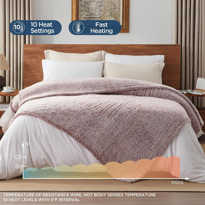 Westinghouse Electric Blanket Heated Throw, 6 Heat Settings, Grey
