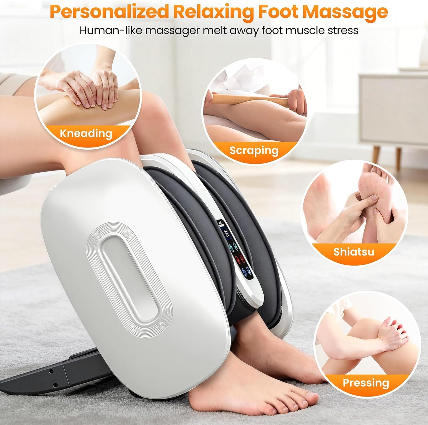 Foot Massager with Heat & Cooling for Feet and Calves, Gift for Men & Women
