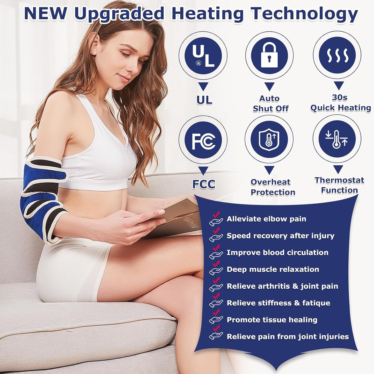 CAMECO 1 Pack Foot Ankle Heating Pad for Neuropathy Pain Relief, 86℉-158℉ Electric Heated Foot Warmer for Achilles Tendinitis & Plantar Fasciitis, Under Desk Heat Therapy Wrap Booties for Women Men