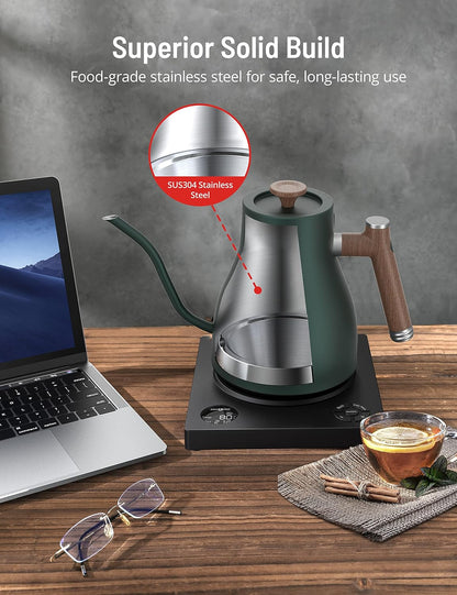 Electric Kettle Temperature Control, 1.7L Large Electric Tea Kettle, 4H Keep Warm Hot Water Boiler with 6 Presets, LED Screen Electric Kettles for Boiling Water, Boil-Dry Protection