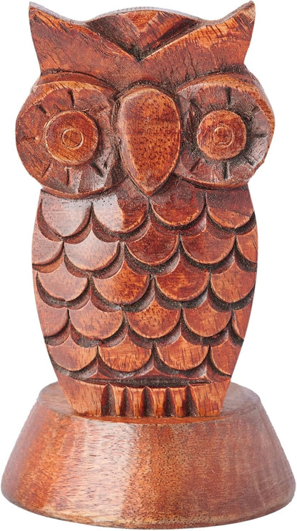 Birthday Gifts for Women Wooden Owl Glasses Holder Night Stand Reading Eyeglass Spectacle Retainer Gifts for Adults Women Men Him Her Mom Dad Car
