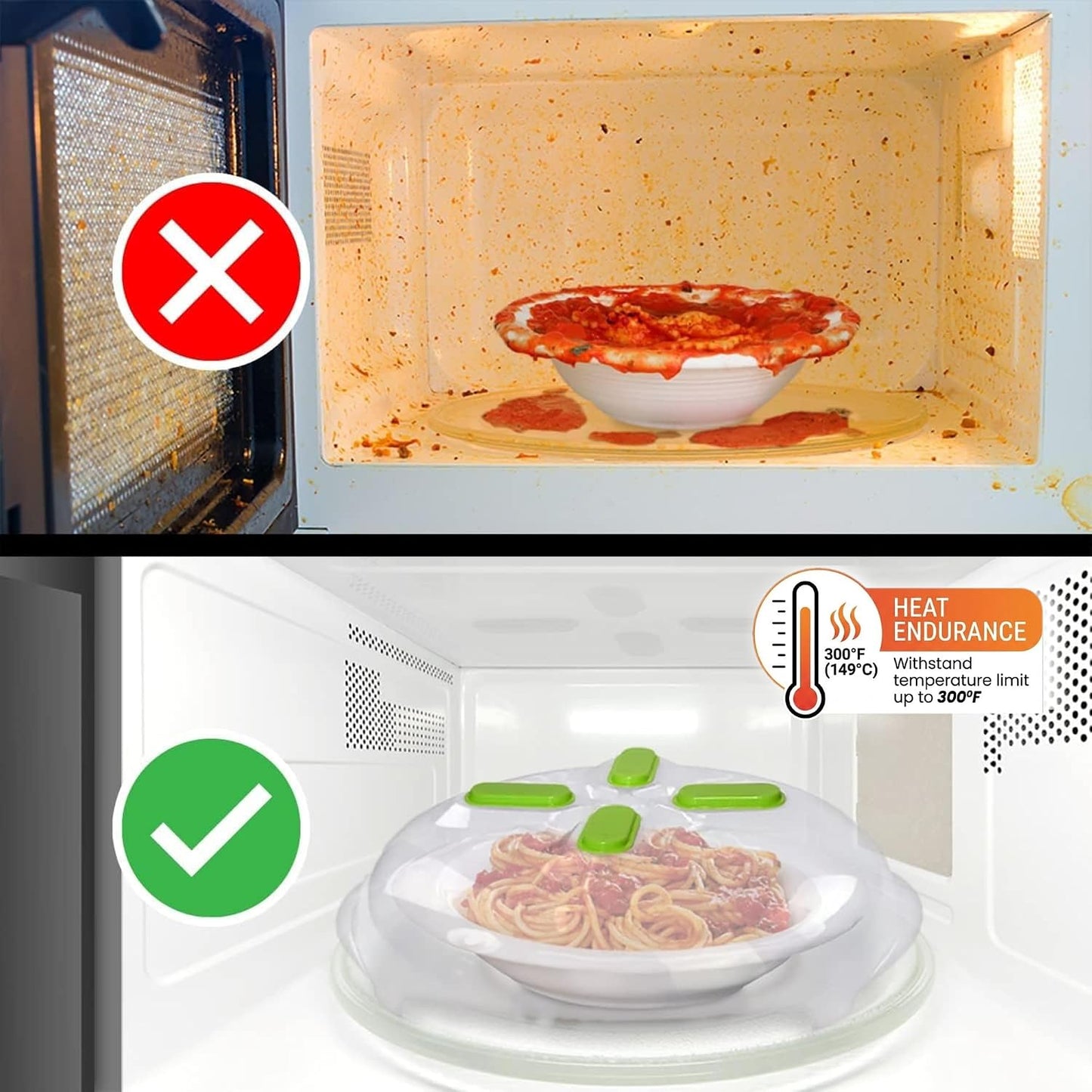 HOVER COVER Magnetic Microwave Splatter Cover for Food - 12-Inch - Gray | BPA-Free Lid, Vented Plate Guard with Steam Vents, Anti-Splash Microwave Lid, Dishwasher Safe, Space-Saving Magnetic Storage