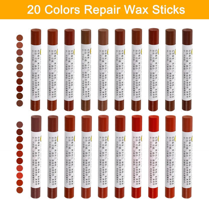 uxcell Furniture Repair Wax Crayons Kit, 20Pcs - Wood Filler Stick, Touch Up Furniture Markers - for Scratches Holes Tables Desks Wooden Floor Laminate Covers, Gray Series