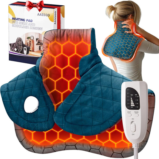 Graphene Weighted Heating Pad for Neck and Shoulders Father's Day Wellness Gifts FSA Eligible Items Only List 3X Deeper Pain Relief Instant Heat Snug Fit Contoured Design ETL Certified