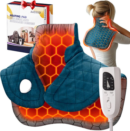 Patented Graphene Weighted Heating Pad for Neck and Shoulders Birthday Gifts for Women Men Mom FSA Eligible Items Only List 3X Deeper Pain Relief Instant Heat Snug Fit Contoured Design ETL Certified