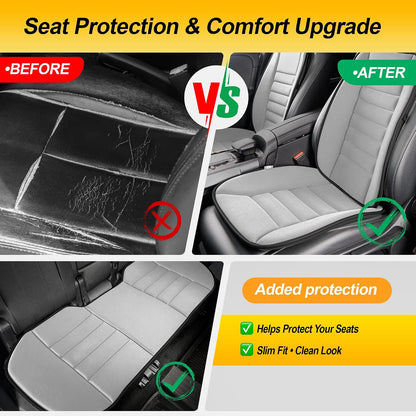 kingphenix Car Seat Cushion with Back Support Pillow, Memory Foam, Black | Memory Foam Car Cushion for Long Driving, Truck, Office Chair, Tailbone and Lower Back Support
