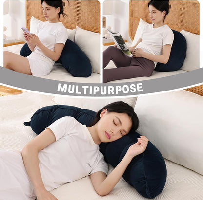 Peallow(Pat. Pend) – Long Round Body Pillow for Adults, Bolster Pillow for Sleeping, Soft and Supportive Pillow for Sleeping & Lumbar Support (Green-White, 29.5")