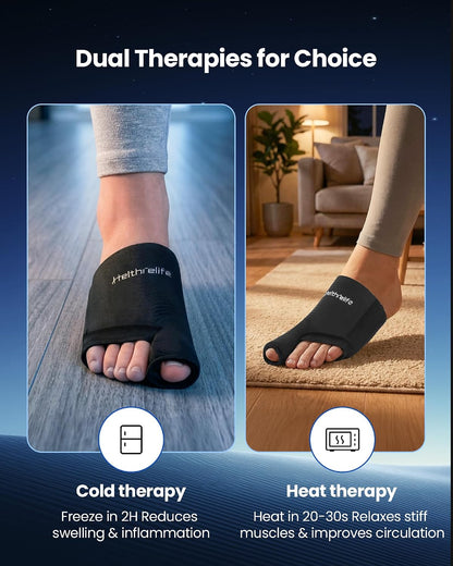 3D Forefoot Ice Pack with Dual-Layer Cooling Gel and Bunion Corrector | Flexible Fit, Enhances Forefoot Cooling, Hot & Cold Therapy, Ball of Foot, Gout Pain Relief, Bunion Hallux Valgus Corrector