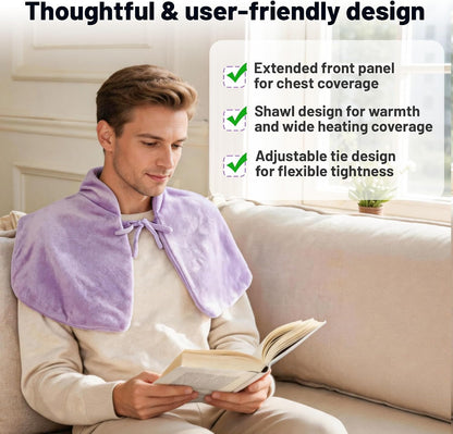 Microwavable Neck Heating Pad for Shoulders, Back and Chest | Warm & Cooling Plush Shoulder Weighted Heating Pad, Adjustable Comfort Fit For Women And Men For Home & Office