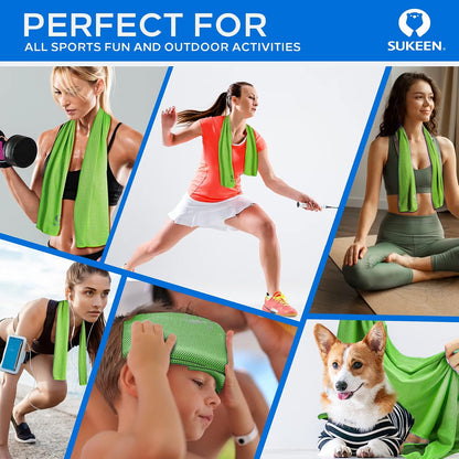 Sukeen 4 Pack Cooling Towels (40"x 12"), Cooling Neck Wraps, Soft Ice Towel